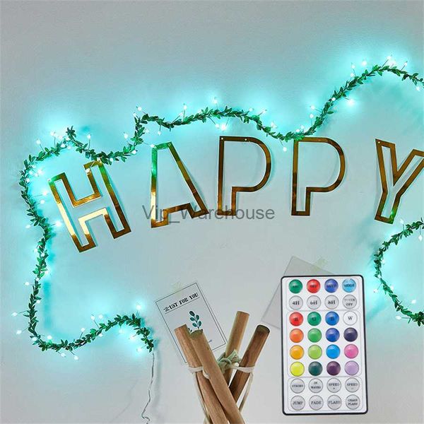 LED Strings Party Dreamcolor RGB Green Leaf Ivy Fairy Lights USB Copper Wire Firecracker Light Christams Vine String Lights para janela Decoração de árvore HKD230919