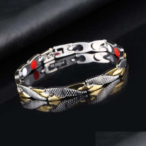 Bangle Atualização Dragão Escalas Ímãs Pulseira Cuff Mulheres Mens Pulseiras Pulseira Moda Jóias Gota Entrega Dhgw6