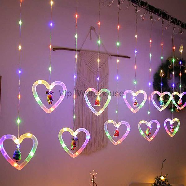 Stringhe LED Party Stringhe luminose a LED a forma di cuore Lettera d'amore Lampade per tende Luci sospese decorative alimentate a batteria per terrazze camera da letto HKD230919