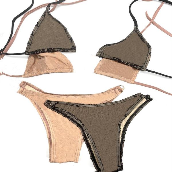 Bikini italiano anni '20 Primavera Estate nuova biancheria intima da notte doppia lettera Costumi da bagno donna Top bikini di alta qualità Jacquard234Z