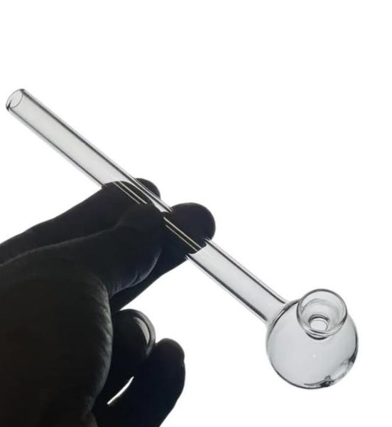 Tubo de queimador de óleo grande tubo de vidro pirex unhas cachimbos 15cm funil transparente