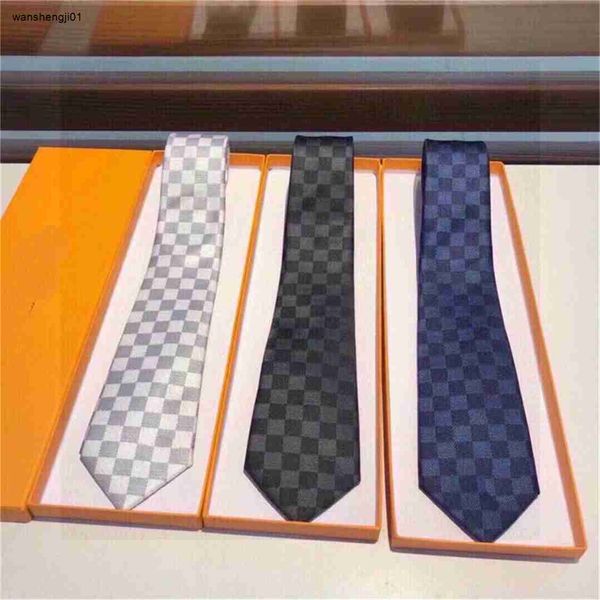 23ss Дизайнерские мужские шелковые галстуки кинни, тонкие узкие галстуки в горошек с буквами, жаккардовые тканые галстуки, включая подарочную коробку