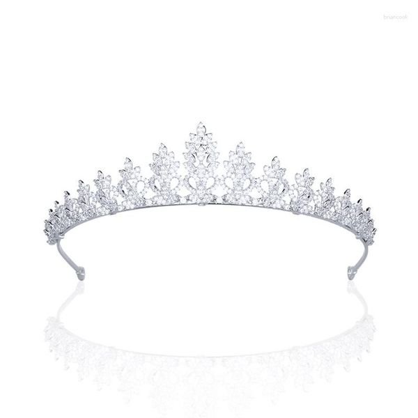 Saç klipleri kübik zirkonya gelin kristal prenses tiaras diadem kız balo parti baş takılar tr16286 için güzel tiara