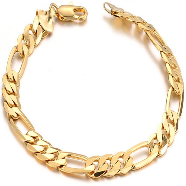 Pulseira masculina preenchida com ouro 18 k, pulseira inteira direto da fábrica283O