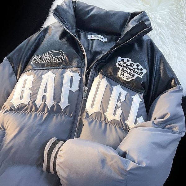 Herrenjacken Neue Retro-Winterjacke aus amerikanischer Baumwolle mit Nähten, Racing, High Street, Hip-Hop, Harajuku, Punk, Y2K, japanischer Mantel 230919