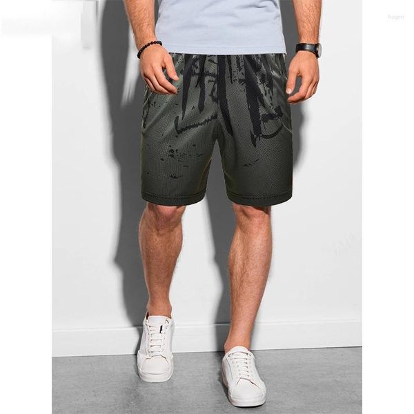 Shorts Masculinos Moda Casual Luxuoso Níquel Calças Verão Splash-inkPrinted Secagem Rápida Confortável Esportes