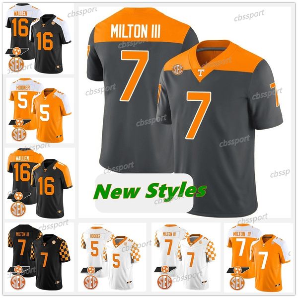 Tennessee Volunteers New Football Jersey 7 Joe Milton III 16 Peyton Manning Baron Calloway Harrison McCollough Milton III Williams Campbell Keyton Homens Mulheres Crianças