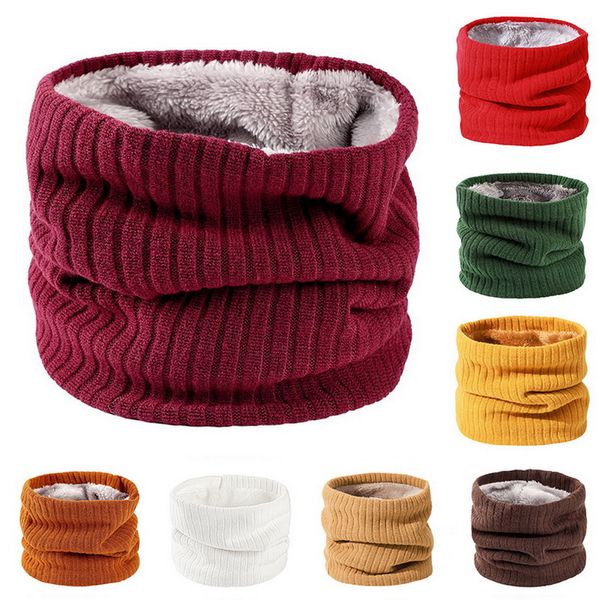 Winter Schal Ring Gestrickte Neck Wraps Frauen Männer Bandana Warme Kragen Unisex Gesicht Abdeckung Schals Kaschmir Fleece Snood Dropshipping