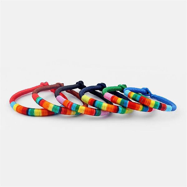 Tennis 10 pezzi lotto braccialetto Gry multicolore cordoncino di seta Rasta spago FriendShip276S