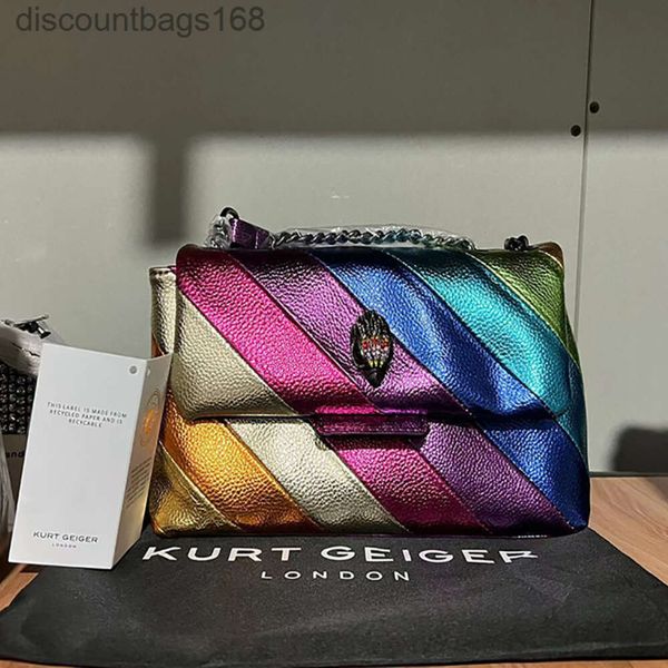 Kurt Geiger Multi-Colorido Patchwork Crossbody Bags Para Mulheres Marca Designer Moda Tendência Bolsa de Ombro BagG