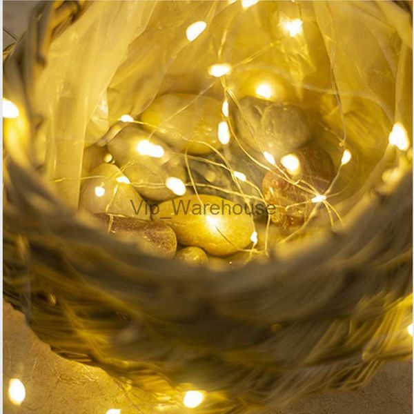 Strings Party LED 5m Knopfbatterie betriebene Kupferdrahtleuchten 20pcs Gartenfee Lampe Weihnachtsdekoration Hochzeit Garland HKD230918