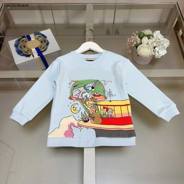 Sonbahar Kids Sweater Uzay Karikatür Desen Baskı Sweatshirt Sweatshirt Boy Boyut 100-160 cm Yuvarlak Boyun Çocuk Kazaklığı SEP15