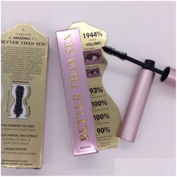 Mascara Gesicht Kosmetik Schwarz Farbe Mehr Volumen 8 ml Rosa Aluminium Tube Masacara Wasserdichte Verlängerung Cring Lash Make-Up Langlebig Hig Dhhsj