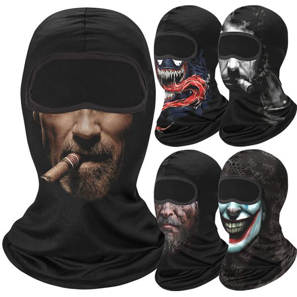 Protetor solar ao ar livre balaclava venom crânio equitação cachecol novidade máscara facial completa multifuncional bandana máscaras de esqui mtb bicicleta chapelaria