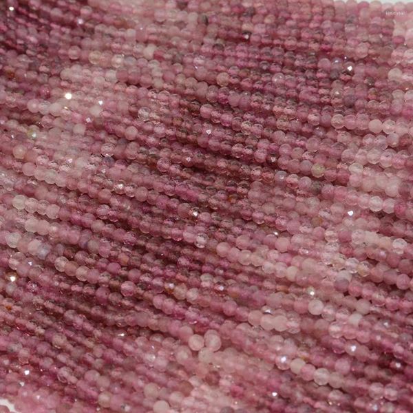 Pietre preziose sciolte, tormalina rosa naturale pulita, perline rotonde sfaccettate da 3 mm. Colore selezionato