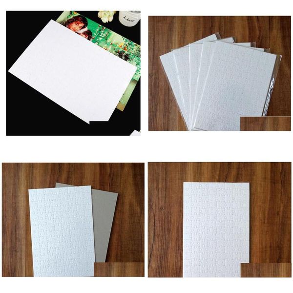 Outros materiais escolares de escritório Atacado A4 Sublimação em branco Puzzle DIY Craft Heat Press Transfer Crafts Jigsaw White Sn527 Drop Delive Dhimx