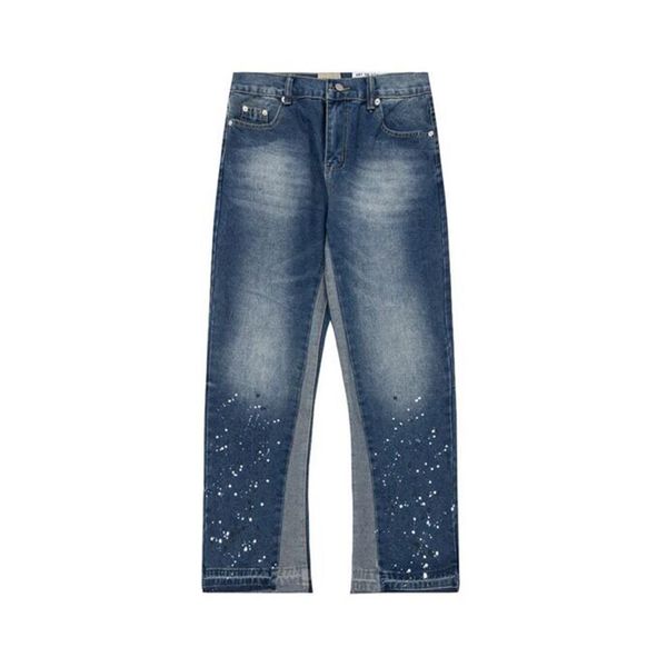 Calças masculinas plus size versátil carta impressão jeans high street calças casuais masculinas1983