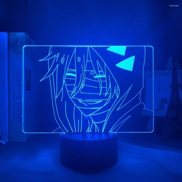 Luzes noturnas 3d lâmpada anime anjo de abate zack luz para decoração de quarto criança crianças presente de aniversário mangá