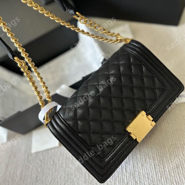10A Designer Bags Caviar Chain Bag Xadrez Flap Bolsas De Ombro Designer Mulher Luxurys Bolsas Cadeia Dupla Letra Cor Sólida Fivela Quadrada Stripe Crossbody Bag