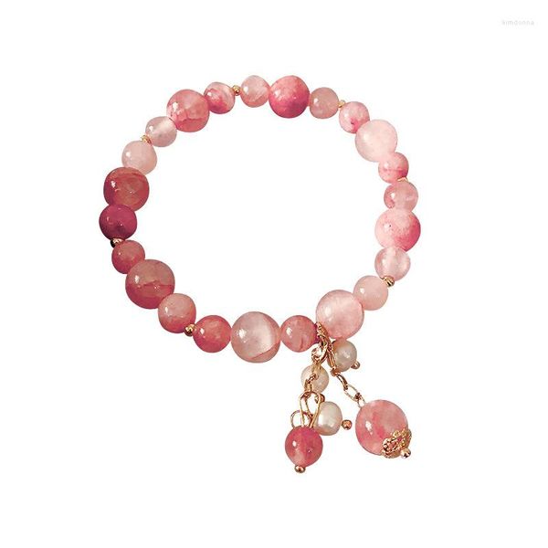 Braccialetti con ciondoli ZG Prodotti di tendenza Design Sense Bracciale in cristallo per le donne Bracciale con corde a mano per ragazza Buddha alla fragola Gioielli femminili