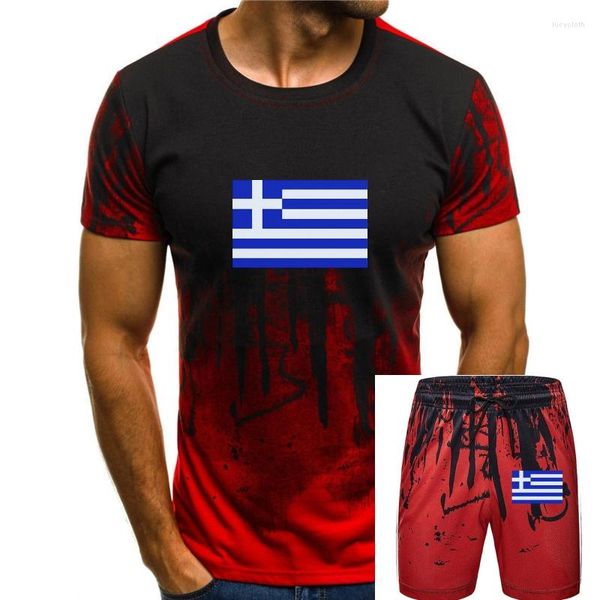 Herren-Trainingsanzüge, Griechenland, griechische Flagge, Erwachsene, Herren-T-Shirt, 12 Farben, Größe S – 3Xl, Vintage-T-Shirt