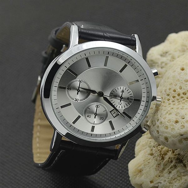 Gli uomini di marca superiore casual popolari di moda guardano gli orologi da polso al quarzo con cinturino in pelle A03224l