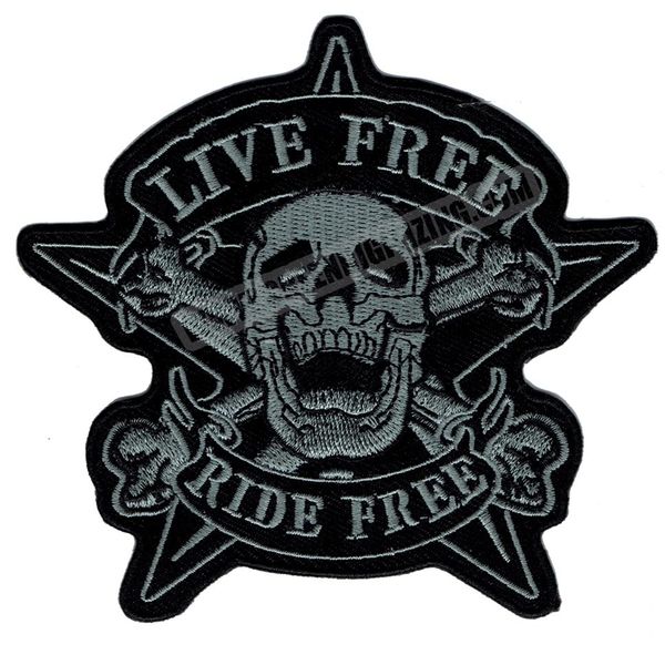 Originale Skull LIVE RIDE Moto Biker Vest Patch SOA Patch ricamata Rider Punk Badge G0378 314Z