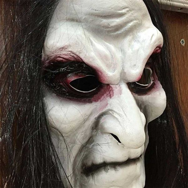 Outros suprimentos para festas de eventos Máscara de Halloween Face Cos Props Grudge Hedging Zombie Realistic Masquerade Cabelo Longo Fantasma Capa de Halloween Máscara Assustadora Q230919