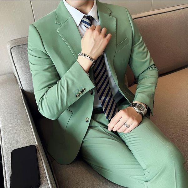 Abiti da uomo 10 colori Blazer vestibilità formale lavoro d'affari fase di matrimonio frac moda solido cappotto da abito maturo