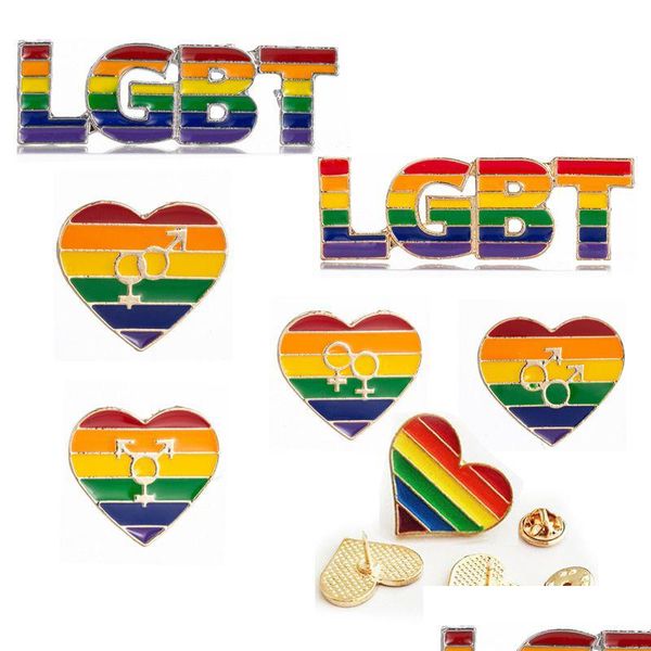 Spille Spille Nuovo Design Smalto Lgbt Pride Per Donna Uomo Gay Lesbiche Arcobaleno Amore Distintivo da bavero Accessori per gioielli di moda In Bk Drop D Dh0Zx