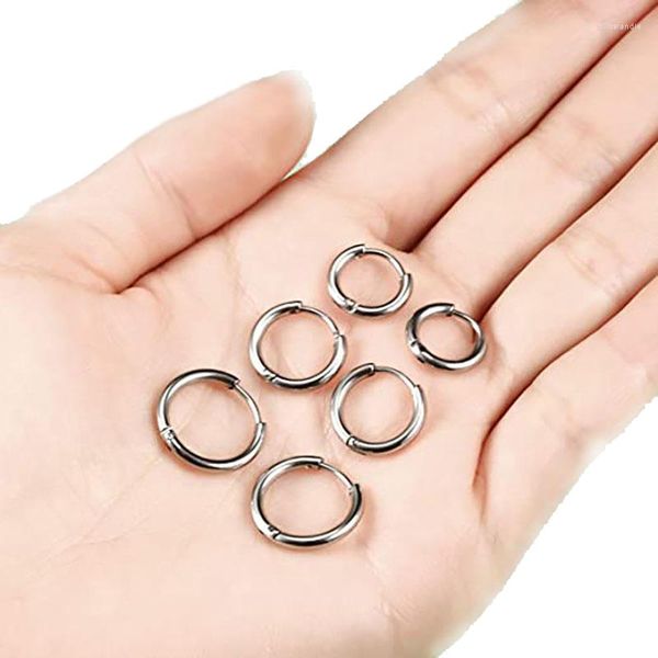 Stud Küpe Toptan 10 PCS Çok renkli çelik menteşeli yuvarlak küçük kasnak kulak halkaları tragus vücut moda takı