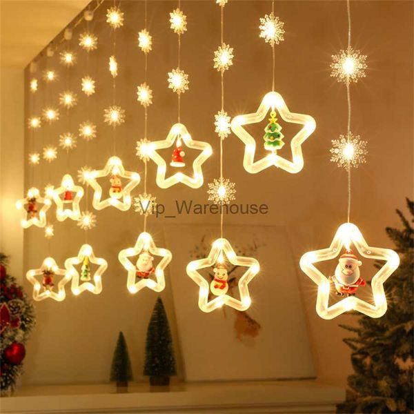 Stringhe LED Party 3M Luci per tende a stella con 10 pezzi Grandi stelle USB Luci per tende per finestre natalizie per camera da letto di nozze Decorazioni per feste di compleanno HKD230919