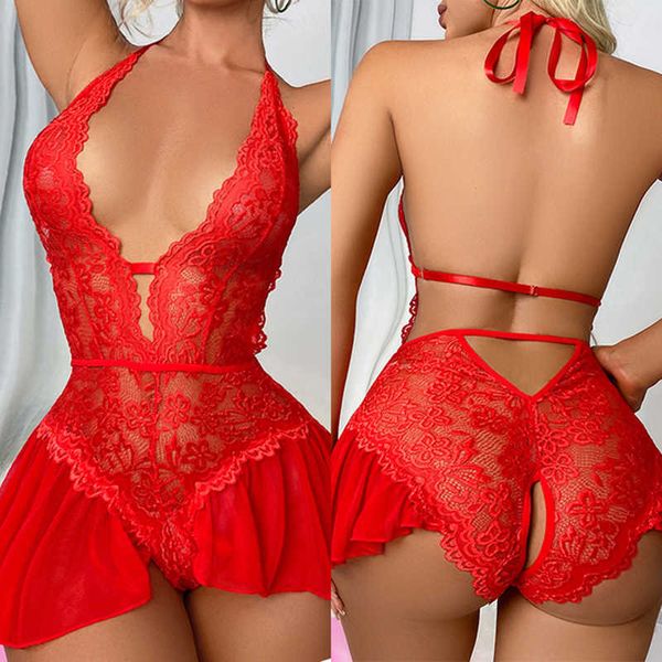 Set sexy Camicia da notte sexy Donna Lingerie per il sesso Cavallo aperto Profondo v Hot Erotic Costume intero Costume Babydoll Maglia da notte 230808