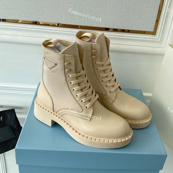 Dupe Homens Mulheres Bota Rois Botas Designer Tornozelo Martin Boot Couro Nylon Bolsa Removível Bootie Militar Inspirado Sapatos de Combate Caixa Original Tamanho 35-45