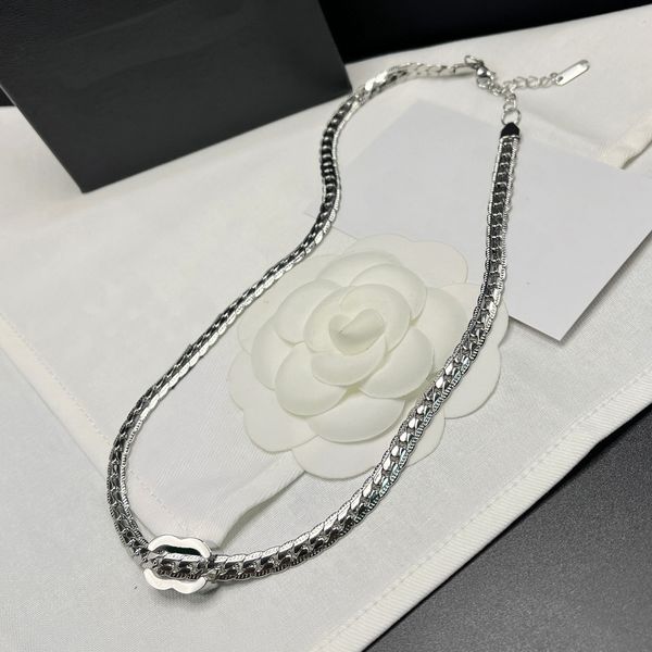 Designer Garfaça Colar Chain Chain For Women Logo Correto da marca Silver Prazed Aço inoxidável Presente de luxo Presentes de qualidade Casal de amigos da família Casal