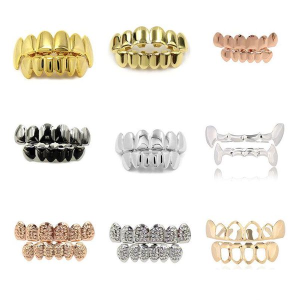 Outra higiene oral Europeia e americana Hiphop Grillz Hip Hop Suspensórios Halloween Dance Party Gold Wolf Teeth Dress Up Trendy Accessor Dhg0A