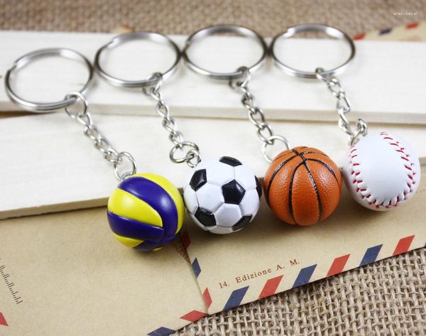 Chaveiros 2cm esportes pu chaveiro bola mini futebol basquete voleibol rugby softball engraçado chaveiro carros fivela pequena corrente de presente