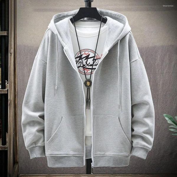 Erkek Hoodies moda sonbahar Kış Erkekler Polar Hoodie Sweater Ceket Hardigan Kalın Peluş Termal Düz Renk Fermuar Sweatshirt Kapşonlu Ceket