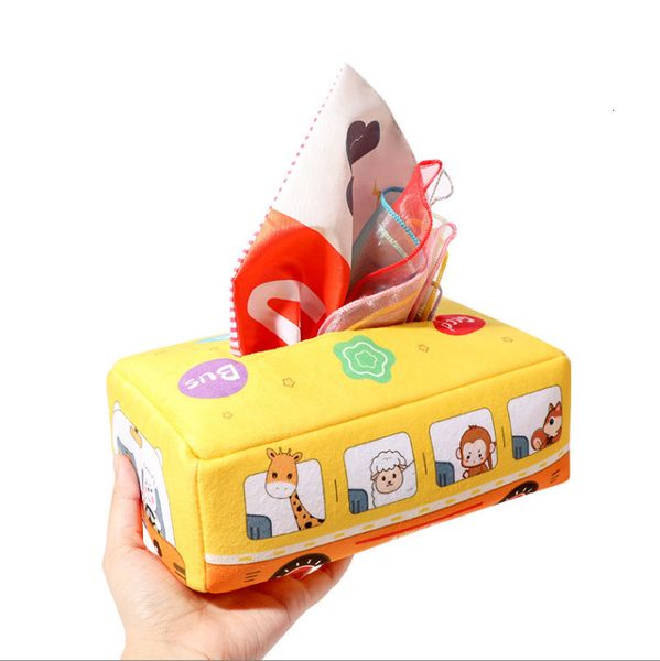 Интеллектуальные игрушки Малыши Тканевая коробка для салфеток Baby Busy Тихие игрушки Упражнения для пальцев Мягкие сенсорные игрушки для раннего развития от 0 до 36 месяцев 230919