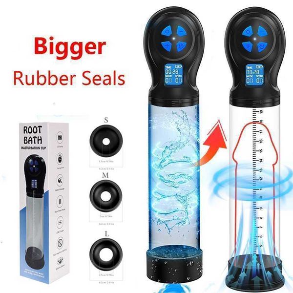 Brinquedo sexual massageador hannibal masculino pênis bomba de vácuo água para homens realçador automático masturbador pênis adulto