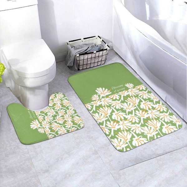 Badematten, modisches Badezimmerteppich-Set, wasserabsorbierende und rutschfeste Bodenmatte, 2-teilige Anti-Rutsch-Pads, Kontur