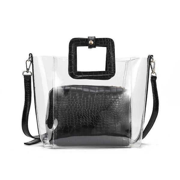 Perspective Mother Handtasche 2023 Neues Krokodilmuster Transparent One Shoulder Oblique Network Red Live Batch 230919