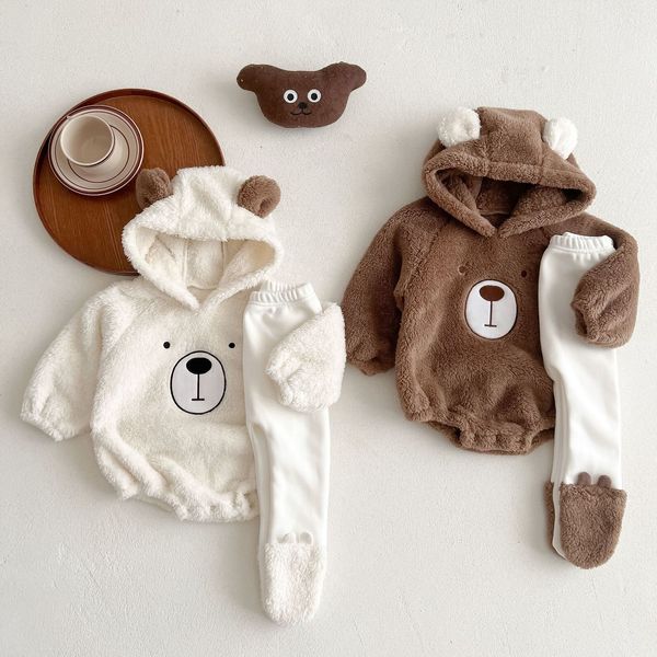 Pagliaccetti vestiti per bambini pagliaccetto nato Bella autunno e inverno con cappuccio Orsacchiotto Baby pile ropa de bebe nia 230918