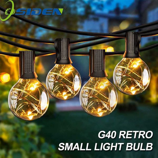 LED Strings Party Fairy String Light G40 LED Globe Party Garland String Light Branco quente 25 lâmpadas vintage transparentes decorativas ao ar livre quintal 31FT HKD230919