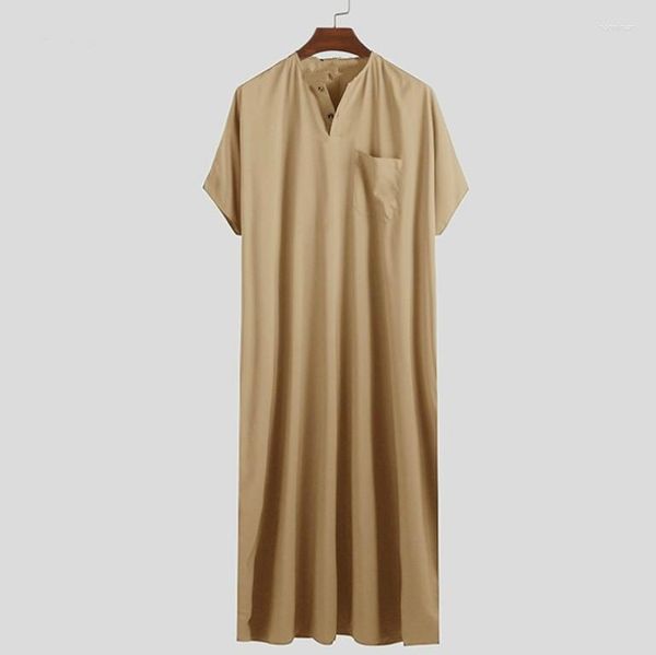 Roupas étnicas Maior 5XL Tamanho Árabe Islâmico Muçulmano Kaftan Com Capuz Manga Longa Vintage Solto Vestido Homens Arábia Saudita Roupas