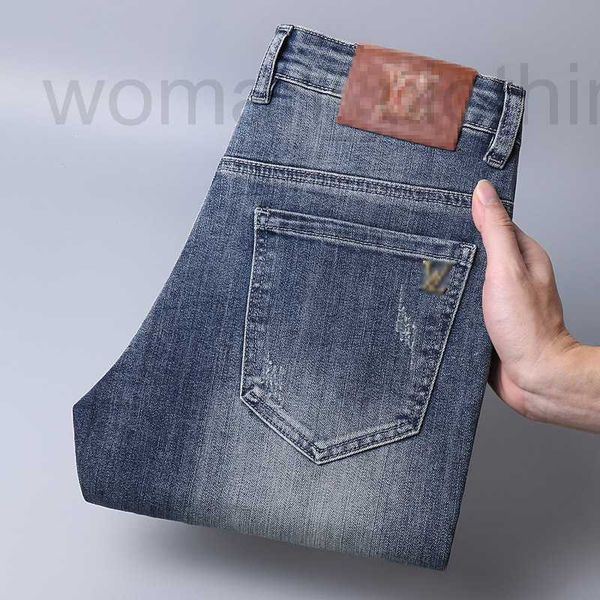 Мужские джинсы Дизайнерские высококачественные мужские джинсы с цифровым принтом новой линии эластичные облегающие джинсовые брюки UX1N