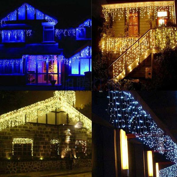 Party-LED-Strings, Weihnachtsgirlande, Vorhang, Eiszapfen-Lichterkette, 120 LEDs, Droop, 0,6 m, Garten, Outdoor, Straße, Traufe, Mall, dekorative Lichterkette HKD230918