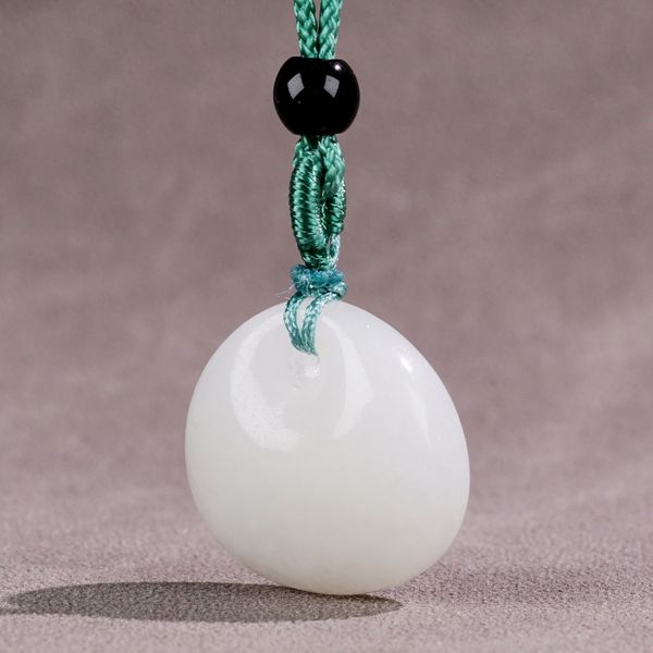 Colar de jade branco natural com pingente de pedras preciosas, colar com pingente de diamante, colares diários, pingente de memória, joias jizzy, colar de joias e pedras preciosas