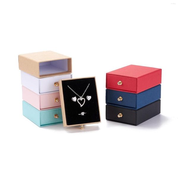 Bolsas de jóias 10-15pcs caixa de gaveta de papel brinco anel colar presentes embalagem pulseira exibição de armazenamento de jóias retângulo / quadrado