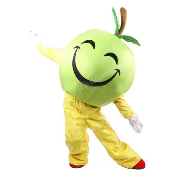 Costume da mascotte mela verde performance di alta qualità Halloween Natale vestito da festa operato personaggio dei cartoni animati vestito vestito di carnevale unisex per adulti